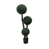 Topiary Trees Artificial Outdoor, Boxwood Triple Ball Trees Milan Grass - 2 of 4