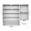 SEVOBAL Utility Storage Cabinets Multi-Functional Shoe Cabinet with Adjustable Shelves and Built-In Seat for Entryway, White, 41.34"*13.78"*39.37" - 2 of 4