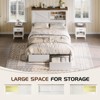 AMERLIFE 47.2" H Bed Frame with Bookcase Headboard, Charging Station, 2 Drawers - 4 of 4