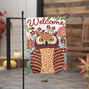 Fall Owl Welcome Garden Suede Flag - 1 of 4