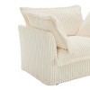 Modern Cream Corduroy Sofa With 1 Big Back Cushion And 2 Big Pillows,Single Couch,Slipcovered Chair,Single Sofa-Maison Boucle - 3 of 4