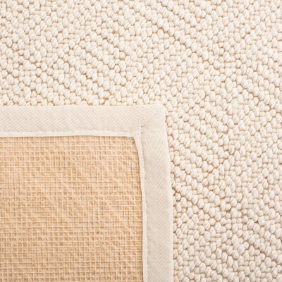Ivory Geometric Flat Woven Wool 9' x 12' Area Rug