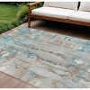 HomeRoots 10' X 14' Teal Blue And Ivory Abstract Washable Indoor Outdoor Area Rug - 2 of 4