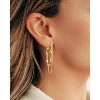 14K Gold Plated Huggie Earrings with Tassel Chain, Heart & CZ Designs, Friendship Gift - 3 of 4