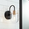 Possini Euro Design Titan Modern Wall Light Sconce Black and Warm Brass Hardwire 4 3/4" Fixture Clear Glass for Bedroom Bathroom - 2 of 4