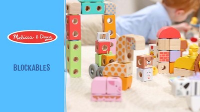 Melissa & Doug Blockables Deluxe City Snap and Play Ensemble de Blocs de Construction en Bois connectables avec bac de Rangement et Couvercle de Jeu (122 pièces) – Certifié FSC