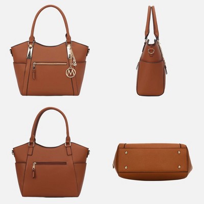 MKF Collection Tote Bag Solid Multi Pocket Zip Closure, Janise | MKF Collection by Mia K - Yellow — фото 5
