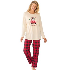 Dreams & Co. Long Sleeve Knit PJ Set - 1 of 4