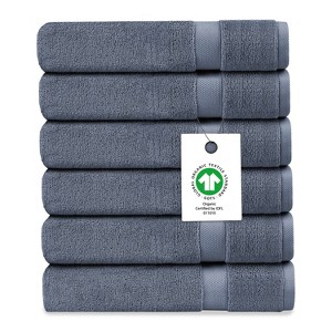 Delara 100% Organic Cotton Soft, Quick Dry & Ultra-Absorbent Wash Cloth (Pack of 6) - 1 of 4