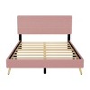 NicBex Queen Upholstered Platform Bed Frame with Horizontal Stripe Corduroy Headboard,No Box Spring Needed,Easy Assembly,Beige/Pink - 4 of 4