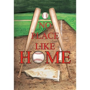 No Place Like Home Spring House Flag 28" x 40" Baseball Bats Briarwood Lane - 1 of 4