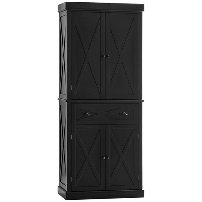 NicBex 72.5 Inch Tall Kitchen Pantry Storage Cabinet with 4 Doors and 1 Drawer for Dining Room,Bathroom,Kitchen,Black