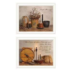 2- Piece Vignette Simple Blessings White Framed Wall Art for Living Room, Bedroom Wall Art Print for Home Decor by Billy Jacobs - 1 of 4