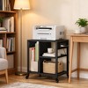 Printer Stand, Mobile Rolling Cart with Storage Shelves, Metal and MDF ...