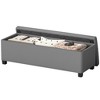 HOMCOM 47 Inches Storage Ottoman Bench, Foot Rest with Legs, Lid, End of Bed Bench, Corduroy Storage Chest for Living Room, Bedroom, Entryway - 4 of 4