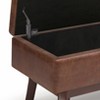 Owen - Small Rectangular Storage Ottoman - Distressed Saddle Brown - 2 of 4