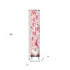 HomeRoots 42" Pink And White Solid Wood Welcome Christmas Santa Garden Stake - 3 of 4