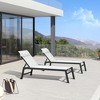 PURPLE LEAF Outdoor Lounge Chair Set Aluminum Patio Chaise Lounger with Side Table and Pillow for Outside Pool Beach Sunbathing Tanning Recliner - 2 of 4