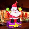 Christmas Inflatables Santa Claus with Stakes & Tethers , Outdoor Blow Up Christmas Decorations with Built-in LED Lights，for Yard Lawn Garden - 2 of 4