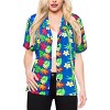 LA LEELA Hawaiian Shirts Womens Floral Summer Beach Party V Neck Colorful Blouses Short Sleeve Vacation Tops Dress Shirts for Women - 4 of 4