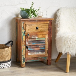 Wooden Side Table with Drawer and Cabinet, End Table for Sofa, Nightstand for Bedroom or Living Room – The Pop Home - 1 of 4