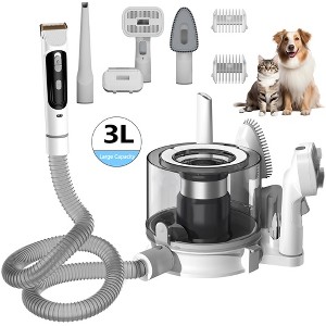 Pet Grooming Vacuum, 5-in-1 Dog Hair Clipper with 3 Modes, 3L Large Dustbin, Low Noise for Efficient Pet Hair Cleaning - 1 of 4