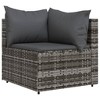 vidaXL Patio Corner Sofas with Cushions 2 pcs Gray Poly Rattan - 3 of 4