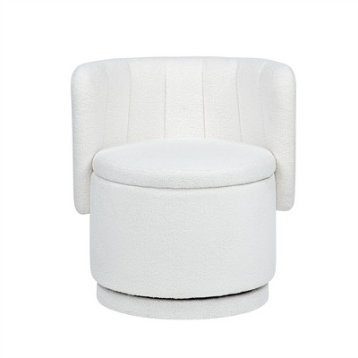 attop 360° Swivel Storage Sofa Chair, Modern Rotating Lounge Chair with Hidden Compartment for Living Room & Bedroom
