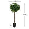 Sapphtopaz Faux Topiary Ball Tree Artificial Tree, Faux Plants Indoor with Wood Trunk, Room Decor for Home, Porch - 2 of 4