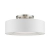Livex Lighting Gilmore 3 - Light Semi-Flush Mount in  Brushed Nickel/Shiny White - 3 of 4