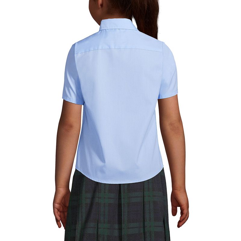 Lands' End School Uniform Kids Short Sleeve Peter Pan Collar Broadcloth Shirt, 4 of 6