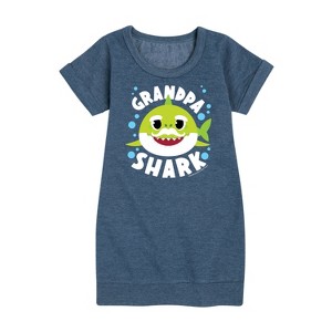 - Baby Shark - Grandpa Shark Graphic Short Sleeve Fleece Dress - 1 of 4