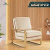 LeisureMod Jefferson Accent Arm Chair Upholstered in Velvet with Gold Brass Finish Frame - 4 of 4