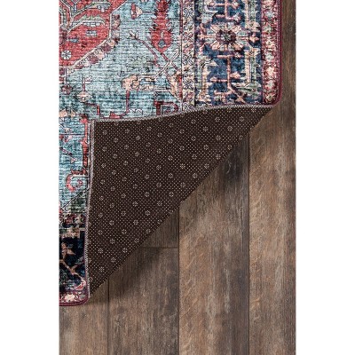 Blue Rectangular 6' x 9' Wool and Synthetic Area Rug