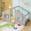 Costway Twin Size House Floor Bed with LED Lights Solid Wood Bed Frame without Slats Gray/Natural/White - 2 of 4