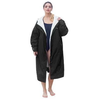Catalonia Women Men Youth Hoodie Swim Parka, Fleece Plush Full Lined Jacket Cape Robe for Swimming, Surf Swim