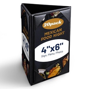 Yescom WeChef 20 Pack 4"x6" 3 Sides Table Tent Holder Menu Holder Bar Cafe Restaurant Black - 1 of 4