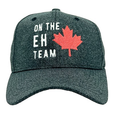 On The Eh Team Hat Funny Canada Maple Leaf Joke Cap - Crazy Dog Black - EH Standard
