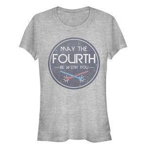 Juniors Womens Star Wars May the Fourth Lightsabers T-Shirt - 1 of 3