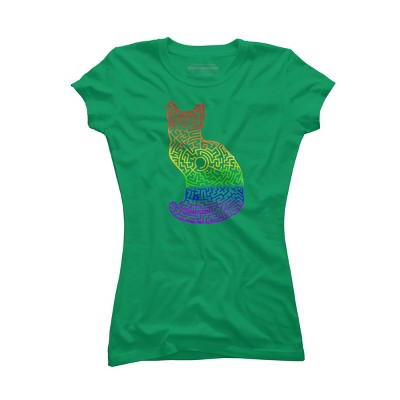 Adult Design By Humans Pride Rainbow Cat Maze By MisoKnotty T-Shirt