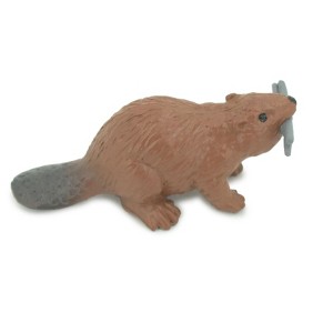 Collectible Wildlife Gifts | Beaver, Reddish Brown Castor,  Rubber Animal, Realistic Figure,  Model,  Toy,   Gift,    2 1/4 Inches.   F3538 B138 - 1 of 4