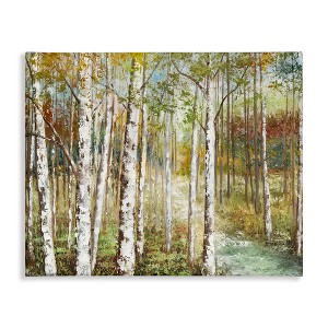 Stupell Industries Birch Orchard Grove Hiking Path Passage Impressionist Painting Canvas Art - 1 of 4