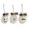 Transpac Grass Woven Icon Ornament Set of 3 Christmas Home Decorations - 2 of 3