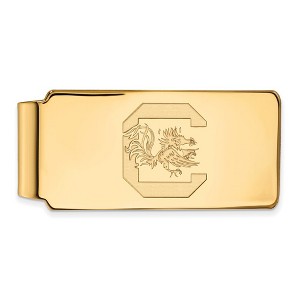 Black Bow Jewelry 14k Yellow Gold Plated Sterling Silver South Carolina Gamecocks NCAA Money Clip - 1 of 3