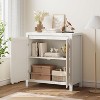 Accent Rattan Storage Cabinet, Modern Sideboard Buffet Cabinet with Door and Adjustable Shelf & Solid Wood Feet,for Living Room, Dining Room - 2 of 4