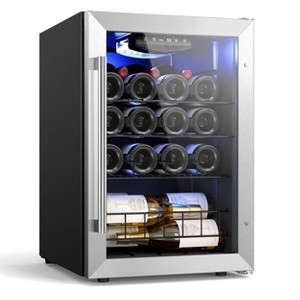 Ca'Lefort Wine Cooler Refrigerator, 20 Bottle Mini Wine Fridge Freestanding Wine Cellar with Glass Door - 1 of 4