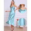 INSPIRE CHIC Women's Satin Sleeveless V Neck Spaghetti Strap Evening Party Maxi Dress - 2 of 4