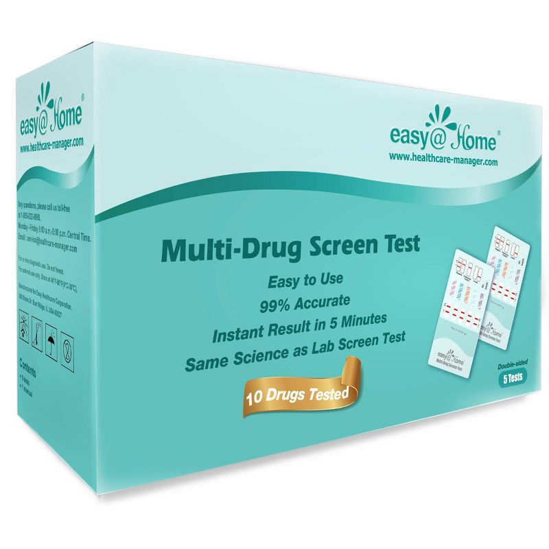 easy@Home 10 Panel Instant Drug Test Kit &#8211; 5pk, 3 of 5