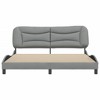 vidaXL King Bed Frame with Cushioned Headboard - Light Gray, Fabric and Wood, Stylish Waved Design, Sturdy Metal Frame, 85.8"x78"x29.3" - 4 of 4