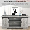 Living Room TV Stand for 65 Inch TV, Farmhouse Entertainment Center w/Sliding Barn Doors & Storage Cabinet, Modern Wood Media Console Table - 4 of 4